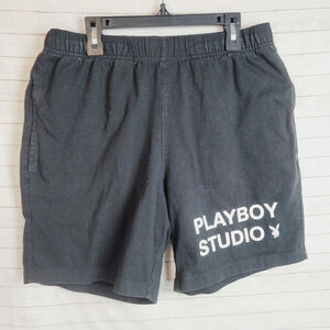 PLAYBOY by PacSun Studio Jersey Shorts in Black, sz Small